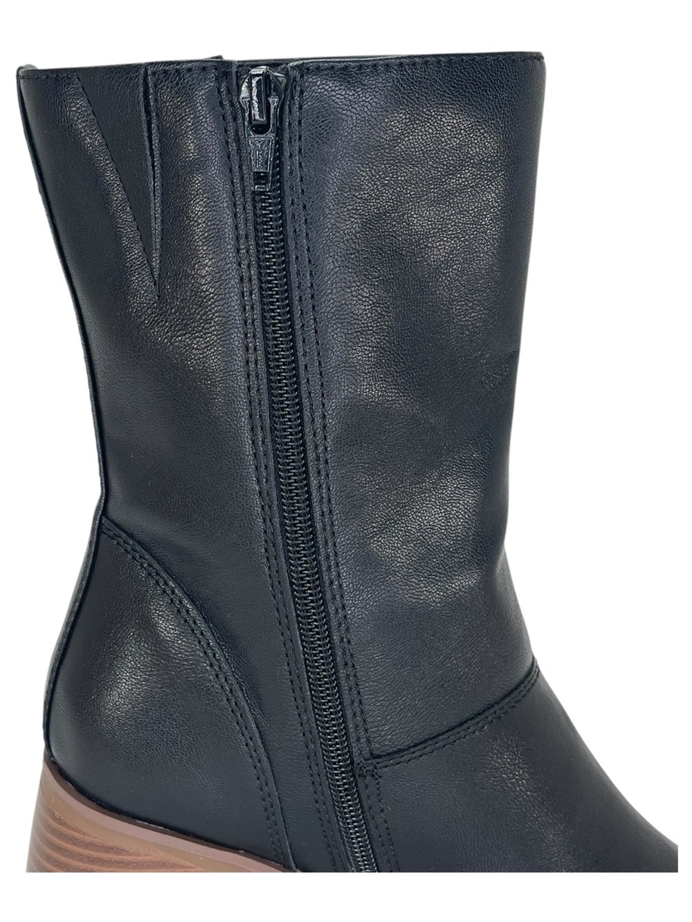 Sun + Stone Aleenn Black Faux Leather High Top Womens Ankle Boots Size 7M - Picture 8 of 13